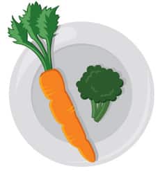 Zanahoria y brócoli en un plato