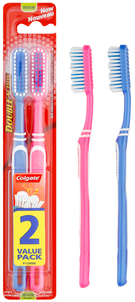 Colgate® Double Action Medium Toothbrush - 2 Pack