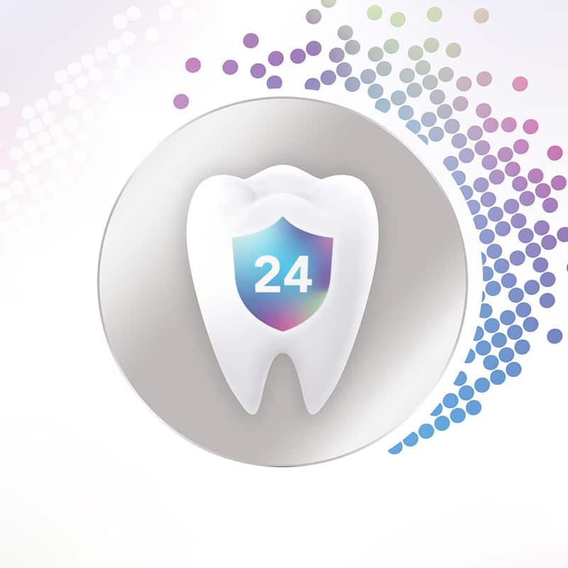 Redução antibacteriana superior nos dentes, língua, bochechas e gengivas